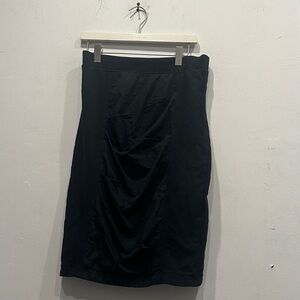 Prairie Underground gathered pencil skirt black pull on cotton size medium